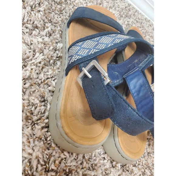 boc Jorunn Navy Blue Strappy Fabric Upper Slingback Sandals Size 8M - Picture 5 of 11